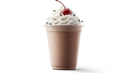 Chocolate Milkshake with Whipped Cream and Cherry.