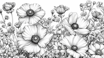 Take a break and immerse yourself in the world of flowers with this charming coloring book. Each page features a beautiful flower illustration, ready for your artistic flair.
