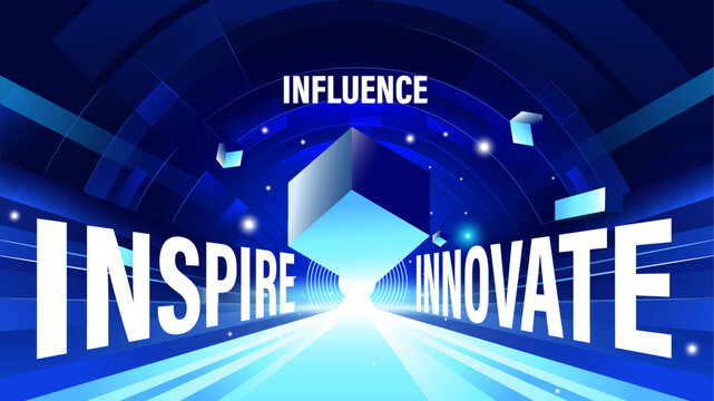 Inspire and innovate -tech background, ideal for tech events, conferences, and exhibitions. Its abstract, futuristic design embodies the spirit of innovation and technological progress.