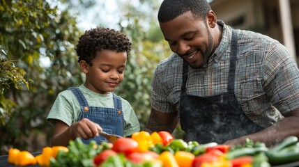 Father and Son Preparing