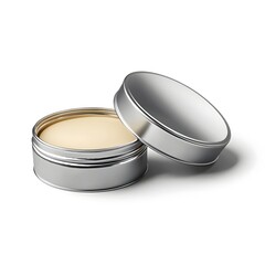 Photo of Lip Balm Tin Against White Background