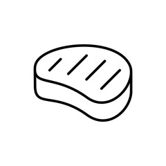Steak outline icons, minimalist vector illustration ,simple transparent graphic element .Isolated on white background