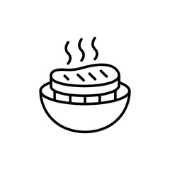 Grilled Steak outline icons, minimalist vector illustration ,simple transparent graphic element .Isolated on white background