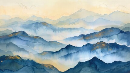 Blue mountain layer of mountain for nature background