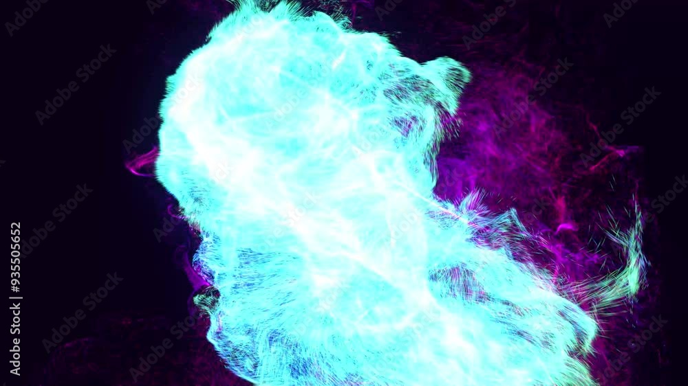 Poster shockwave. colorful beautiful bg with lambent magic particles. glow particles spread like ink effect