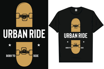 Urban ride skateboard riding vintage typography tshirt design