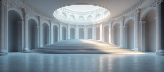 Obraz premium Grand Staircase in a Classical Hall