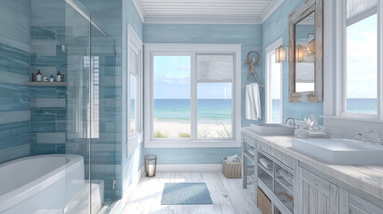 Coastal Serenity A serene bathroom