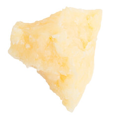 Piece of parmesan cheese on empty background.