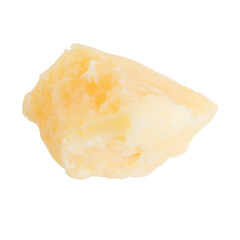 Piece of parmesan cheese on empty background.