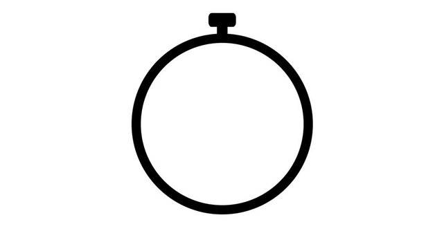 5 second stop watch Clock Animation Alpha Transparent Video. 