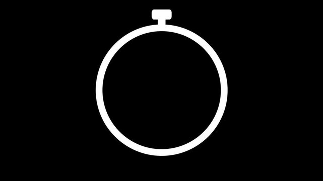5 second stop watch Clock Animation Alpha Transparent Video. 