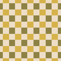 Checkered seamless pattern. Retro green colours. Check duotone pattern.