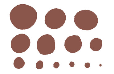 Set of hand drawn dots. Abstract round shape in varying Sizes. Vector illustration.
