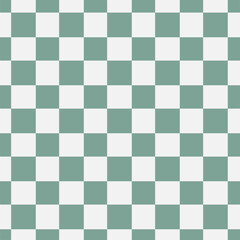 Checkered seamless patterns. Retro green and grey colours. Check duotone pattern.