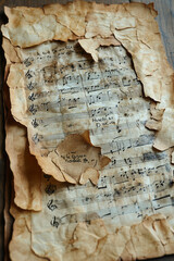 A handwritten lyric sheet, isolated on a pastel beige background, capturing the creative process of songwriting,