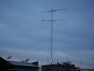 Antenna against blue sky