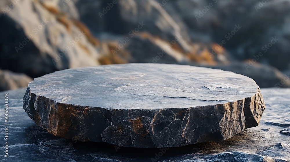 Poster stone podium for display product background for cosmetic product branding identity and packaging : g
