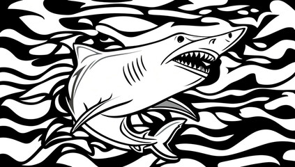 Obraz premium Coloring page, shark design