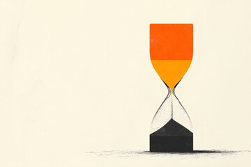 Colorful Hourglass. Hourglass with orange and yellow sand. Time, countdown, and deadline.