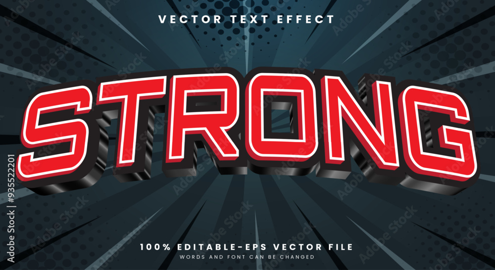 Poster strong 3d editable text effect template