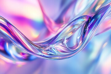 Fluid rainbow colors on dynamic glass waves