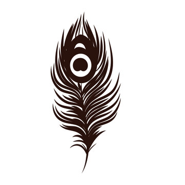 recommend clip art: Peacock feather vector black silhouette illustration