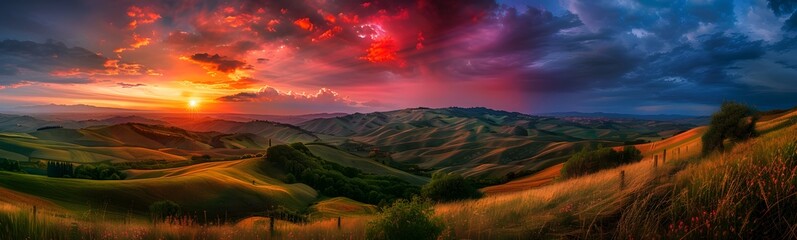Fototapeta premium Sunset panorama. 