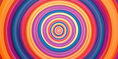 Colorful Concentric Circles Abstract Pattern, Vibrant Circular Design