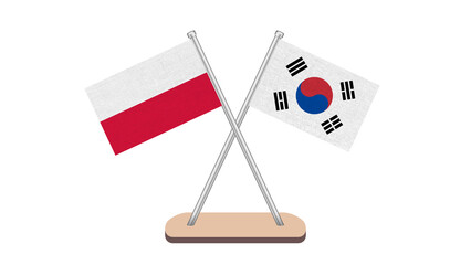 South Korea Poland Flag