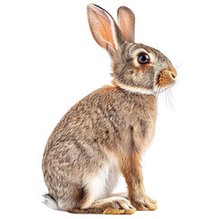 Obraz premium Rabbit sitting isolated on a transparent background