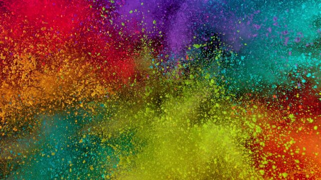 Super Slow Motion Shot of Color Powder Explosion on Black Background at 1000fps.