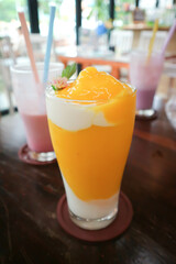 mango smoothie or mango yogurt smoothie