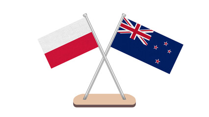 New Zealand Poland Flag