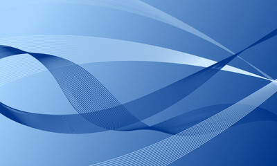blue smooth lines wave curves on soft gradient abstract background