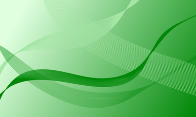 green light business lines wave curves on gradient abstract background
