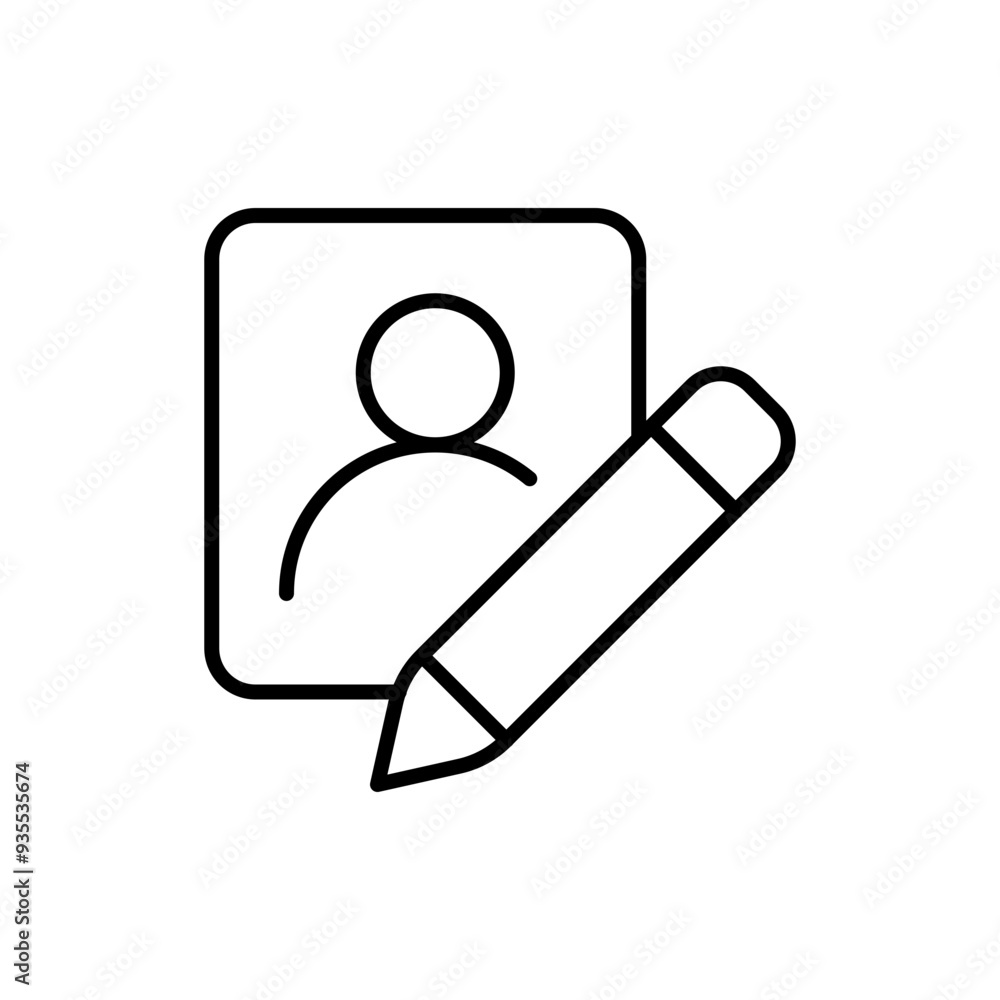 Poster edit user outline icons, minimalist vector illustration ,simple transparent graphic element .isolate