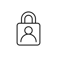 Locked user outline icons, minimalist vector illustration ,simple transparent graphic element .Isolated on white background