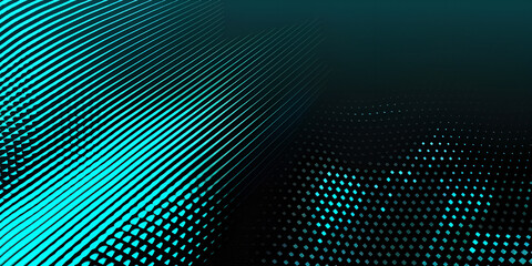 Abstract Digital Abstract Digital Background with Teal Dots and Lines GradientDesign with Flowing Teal Wave Patterns