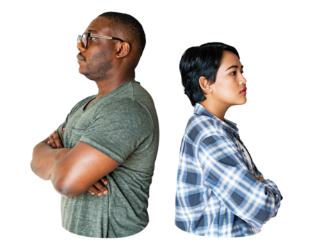 PNG Couple having an argument, collage element, transparent background