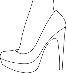 A stylish high heel shoe design showcasing sleek lines and an elegant silhouette on a white background