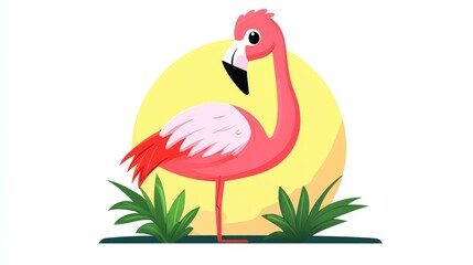 Bright, fun flamingo art adds a playful touch to any space with its colorful, modern design and whimsical charm.