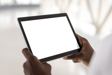 Transparent tablet screen mockup png