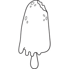 Outline ice cream on stick