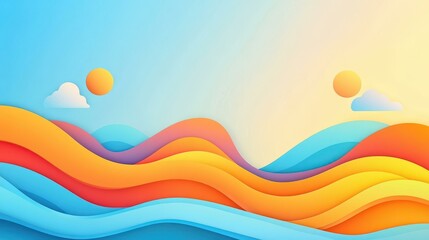 Dive into vibrant wave vector art with a playful cartoon twist, ideal for contemporary design projects and unique visual appeal.