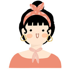 fashionable woman character flat illustration