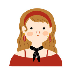 fashionable woman character flat illustration