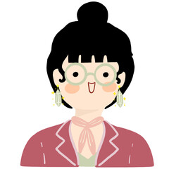 fashionable woman character flat illustration