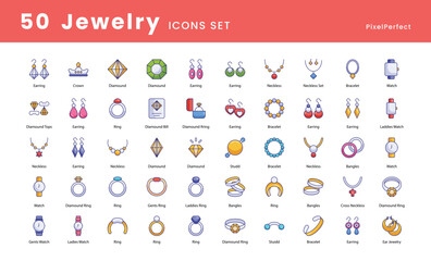 Jewelry icons set 