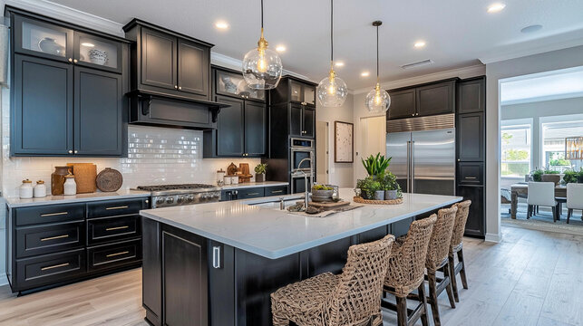 Contemporary kitchen with a bold color scheme